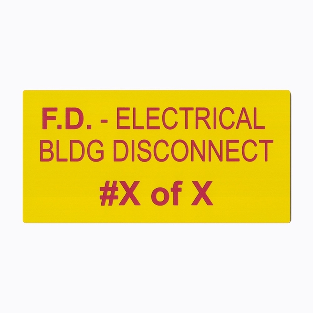 Yellow/red solar electrical placard for identifying disconnecting means